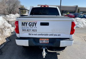 Boulder Commercial & Fleet Vehicle Wraps My Guy vehicle lettering client scaled e1655158055350 300x206