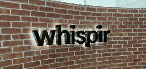 Boulder Sign Company Whispir lobby signs lighted client 300x142